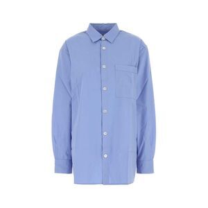 Tekla Women Cerulean Blue Poplin Oversize Pyjama Shirt